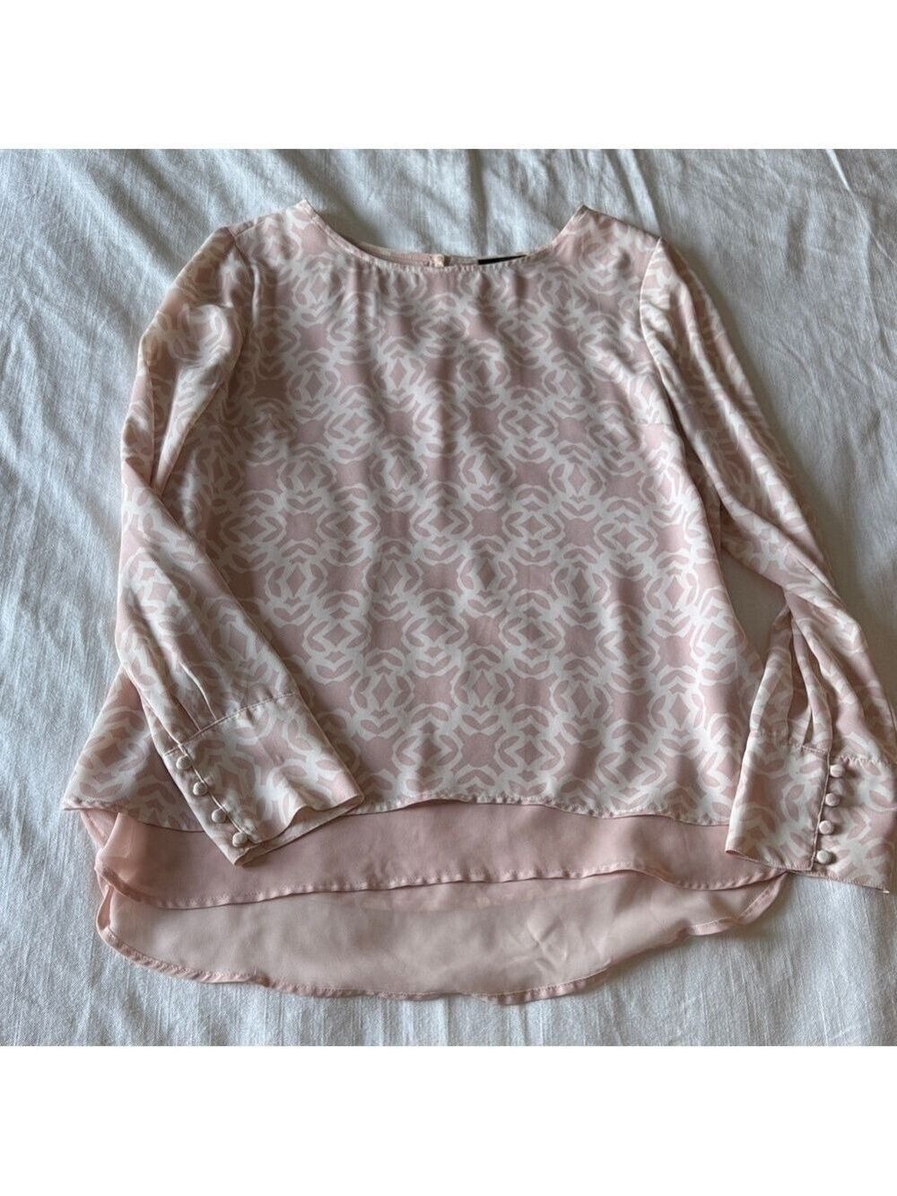 The Limited Pink White Pattern Blouse